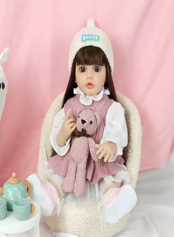TOYDXXA Lifelike Reborn Baby Doll Girl - 22-inch Soft Body Realistic Newborn Baby Dolls Silicone Full Body Real Life Baby Dolls,Ages 3+ Year Old Girls (Multicolor) - Image 5